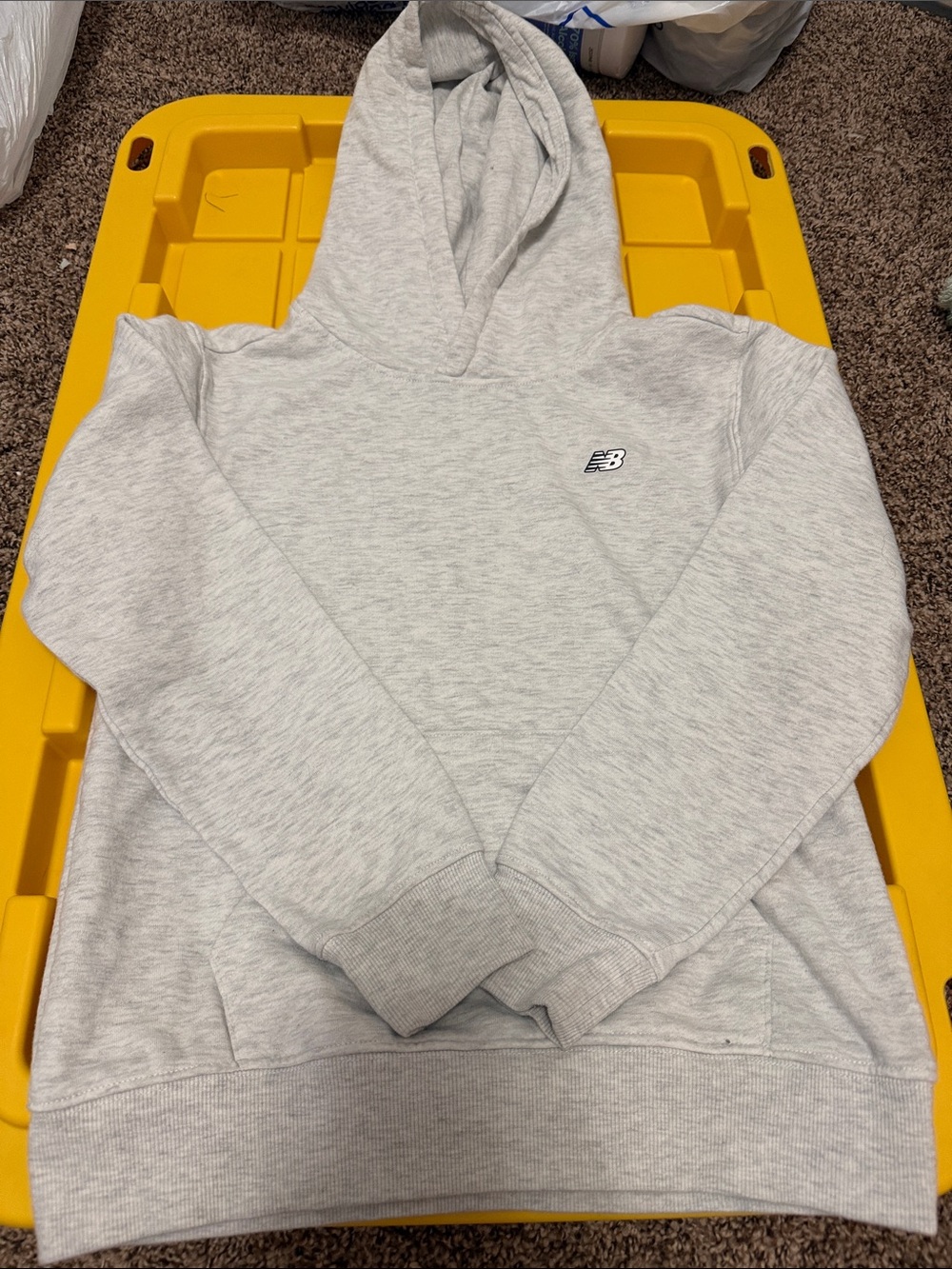 New Balance boys Light Gray Crewneck Hoodie